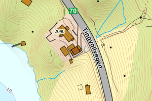 Kartbilde fra WMS-tjeneste av avviket