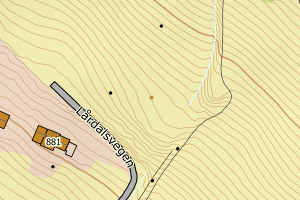 Kartbilde fra WMS-tjeneste av avviket