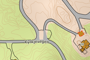 Kartbilde fra WMS-tjeneste av avviket