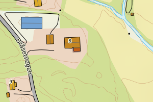 Kartbilde fra WMS-tjeneste av avviket