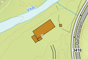 Kartbilde fra WMS-tjeneste av avviket