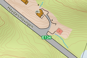 Kartbilde fra WMS-tjeneste av avviket