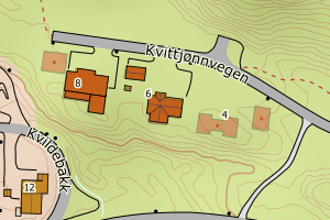 Kartbilde fra WMS-tjeneste av avviket
