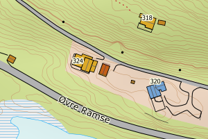 Kartbilde fra WMS-tjeneste av avviket