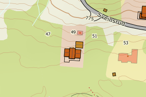Kartbilde fra WMS-tjeneste av avviket