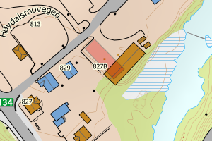 Kartbilde fra WMS-tjeneste av avviket