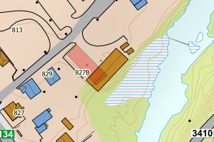 Kartbilde fra WMS-tjeneste av avviket