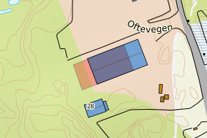 Kartbilde fra WMS-tjeneste av avviket