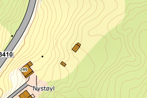 Kartbilde fra WMS-tjeneste av avviket