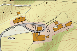 Kartbilde fra WMS-tjeneste av avviket