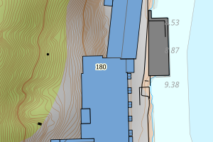 Kartbilde fra WMS-tjeneste av avviket