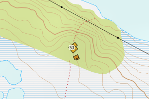 Kartbilde fra WMS-tjeneste av avviket