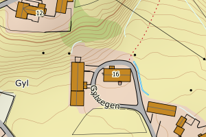 Kartbilde fra WMS-tjeneste av avviket