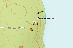 Kartbilde fra WMS-tjeneste av avviket