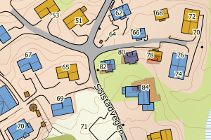 Kartbilde fra WMS-tjeneste av avviket