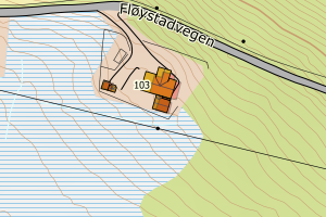 Kartbilde fra WMS-tjeneste av avviket