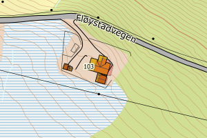 Kartbilde fra WMS-tjeneste av avviket