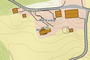 Kartbilde fra WMS-tjeneste av avviket