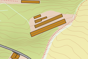 Kartbilde fra WMS-tjeneste av avviket