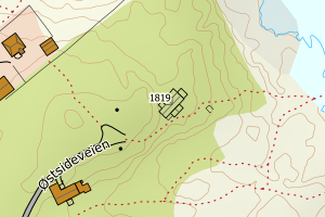Kartbilde fra WMS-tjeneste av avviket
