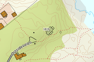 Kartbilde fra WMS-tjeneste av avviket