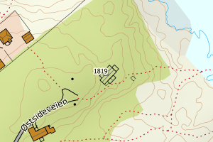 Kartbilde fra WMS-tjeneste av avviket