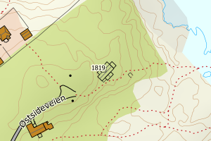 Kartbilde fra WMS-tjeneste av avviket