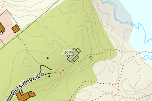 Kartbilde fra WMS-tjeneste av avviket