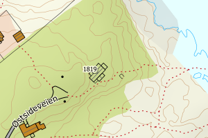 Kartbilde fra WMS-tjeneste av avviket