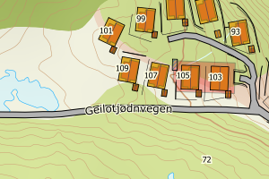 Kartbilde fra WMS-tjeneste av avviket