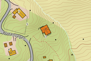 Kartbilde fra WMS-tjeneste av avviket