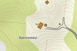 Kartbilde fra WMS-tjeneste av avviket