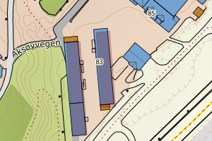 Kartbilde fra WMS-tjeneste av avviket