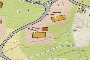 Kartbilde fra WMS-tjeneste av avviket