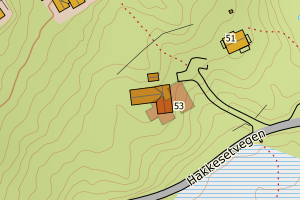 Kartbilde fra WMS-tjeneste av avviket