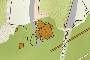 Kartbilde fra WMS-tjeneste av avviket