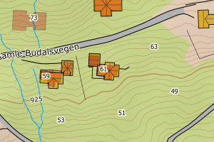Kartbilde fra WMS-tjeneste av avviket