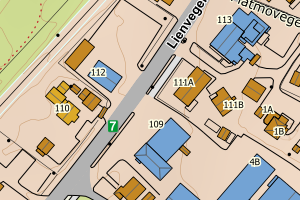 Kartbilde fra WMS-tjeneste av avviket