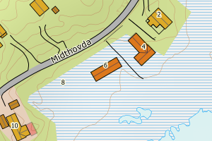 Kartbilde fra WMS-tjeneste av avviket