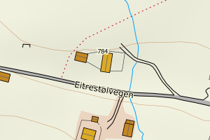 Kartbilde fra WMS-tjeneste av avviket