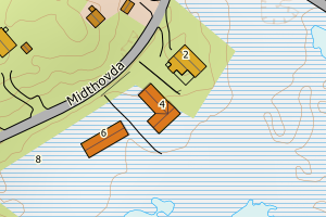 Kartbilde fra WMS-tjeneste av avviket