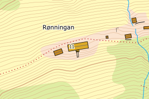 Kartbilde fra WMS-tjeneste av avviket