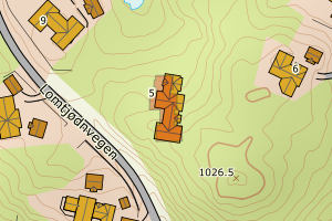 Kartbilde fra WMS-tjeneste av avviket