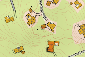 Kartbilde fra WMS-tjeneste av avviket