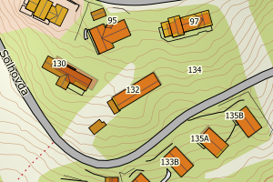 Kartbilde fra WMS-tjeneste av avviket