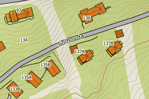 Kartbilde fra WMS-tjeneste av avviket