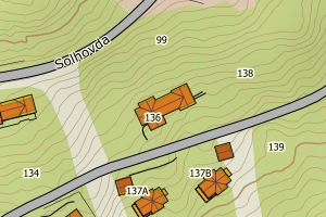 Kartbilde fra WMS-tjeneste av avviket