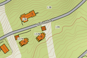 Kartbilde fra WMS-tjeneste av avviket