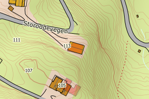 Kartbilde fra WMS-tjeneste av avviket