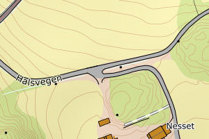 Kartbilde fra WMS-tjeneste av avviket